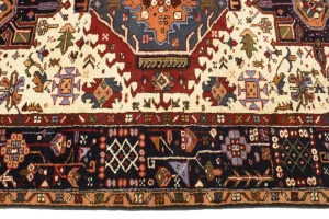 Cream 5X7 Geometric Tribal Vintage Oriental Persian Rug