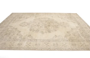 Muted Color Floral 10X13 Antique Distressed Oriental Rug