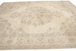 Muted Color Floral 10X13 Antique Distressed Oriental Rug