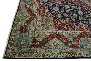 Vintage Dark Navy Traditional 10X13 Isfahan Persian Rug