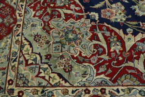 Vintage Dark Navy Traditional 10X13 Isfahan Persian Rug