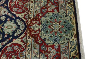 Vintage Dark Navy Traditional 10X13 Isfahan Persian Rug