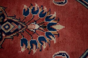 Vintage Orange-red Floral 7X11 Mahal Persian Rug