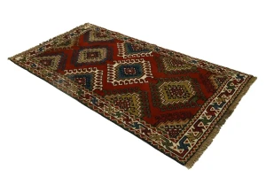 Dark Orange Tribal 3X6 Ghoochan Persian Wool Rug