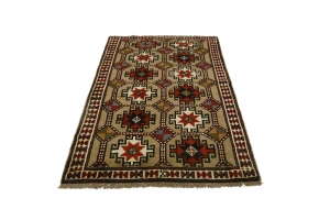 Khaki Tribal 4X6'5 Ghoochan Persian Rug