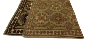 Khaki Tribal 4X6'5 Ghoochan Persian Rug
