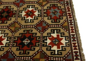 Khaki Tribal 4X6'5 Ghoochan Persian Rug