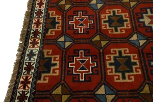 Orange-red Tribal 4X6 Ghoochan Persian Rug