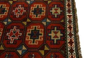 Orange-red Tribal 4X6 Ghoochan Persian Rug