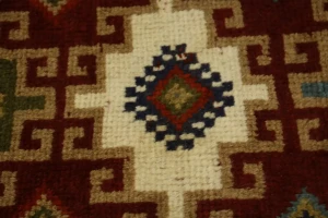 Red Tribal 4X6'5 Ghoochan Persian Rug