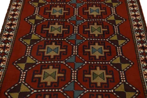 Orange-red Tribal 4X7 Ghoochan Persian Rug