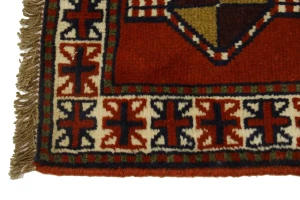 Orange-red Tribal 4X7 Ghoochan Persian Rug
