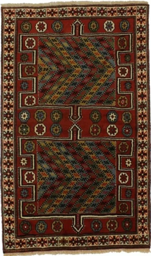Orange-red Tribal 4X6 Ghoochan Persian Rug