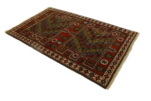 Orange-red Tribal 4X6 Ghoochan Persian Rug