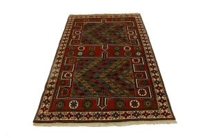 Orange-red Tribal 4X6 Ghoochan Persian Rug