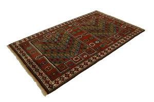 Orange-red Tribal 4X6 Ghoochan Persian Rug