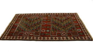 Orange-red Tribal 4X6 Ghoochan Persian Rug