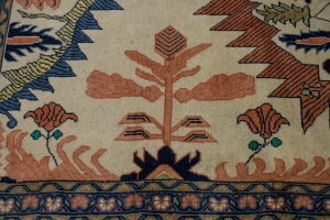 Ivory Vintage Geometric Floral 8X12 Mahal Persian original Rug