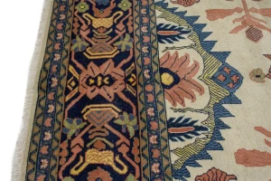 Ivory Vintage Geometric Floral 8X12 Mahal Persian original Rug