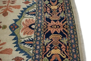 Ivory Vintage Geometric Floral 8X12 Mahal Persian original Rug