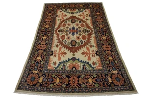 Ivory Vintage Geometric Floral 8X12 Mahal Persian original Rug