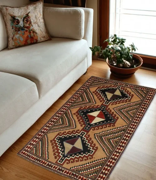 Khaki Tribal 4X7 Ghoochan Persian Rug