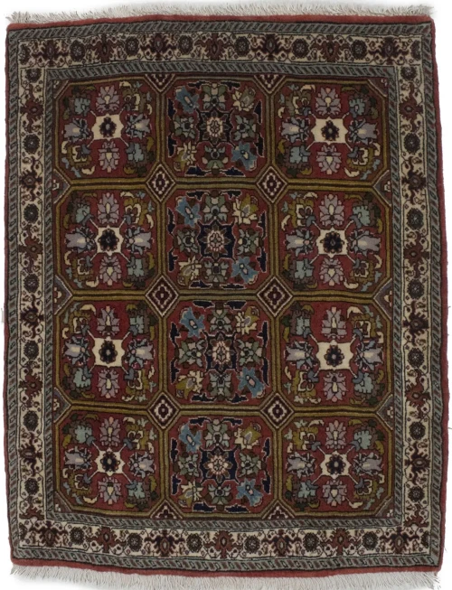 Burnt Orange Floral 2X3 Bidjar Persian Rug