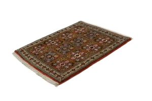 Burnt Orange Floral 2X3 Bidjar Persian Rug