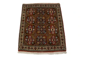 Burnt Orange Floral 2X3 Bidjar Persian Rug