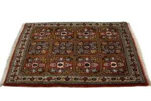 Burnt Orange Floral 2X3 Bidjar Persian Rug