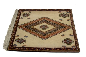 Vintage Beige Tribal 2X2 Abadeh Persian Square Rug