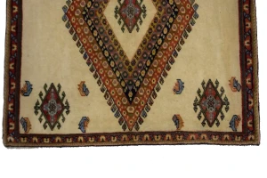 Vintage Beige Tribal 2X2 Abadeh Persian Square Rug