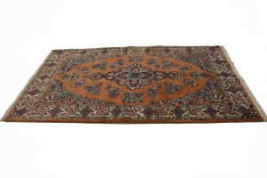 Vintage Rusty Peach Traditional 4X7 Sarouk Persian Rug