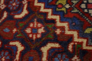 Vintage Red Geometric 4X7 Ardebil Bidjar Persian Rug