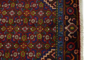 Vintage Red Geometric 4X7 Ardebil Bidjar Persian Rug