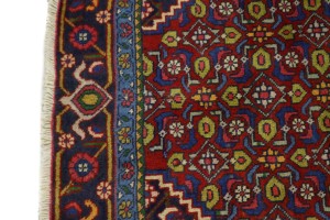 Vintage Red Geometric 4X7 Ardebil Bidjar Persian Rug