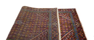 Vintage Red Geometric 4X7 Ardebil Bidjar Persian Rug
