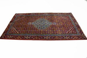 Vintage Red Geometric 4X7 Ardebil Bidjar Persian Rug