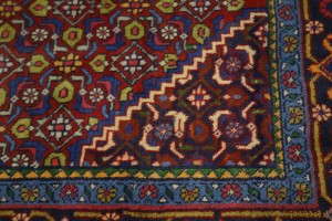 Vintage Red Geometric 4X7 Ardebil Bidjar Persian Rug