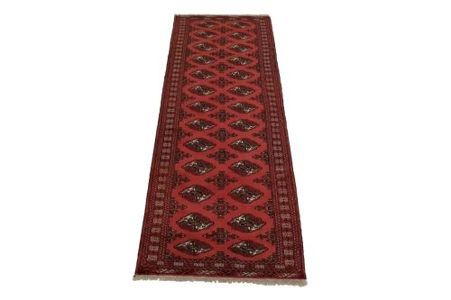 Vintage Red Tribal 3'5X9'7 Turkoman Persian Runner Rug