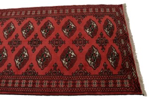 Vintage Red Tribal 3'5X9'7 Turkoman Persian Runner Rug