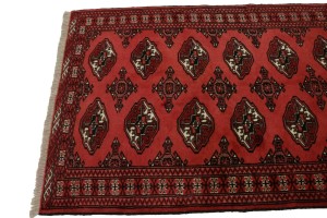 Vintage Red Tribal 3'5X9'7 Turkoman Persian Runner Rug