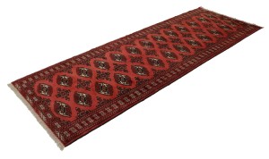 Vintage Red Tribal 3'5X9'7 Turkoman Persian Runner Rug