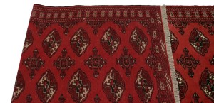 Vintage Red Tribal 3'5X9'7 Turkoman Persian Runner Rug