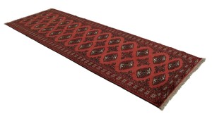 Vintage Red Tribal 3'5X9'7 Turkoman Persian Runner Rug