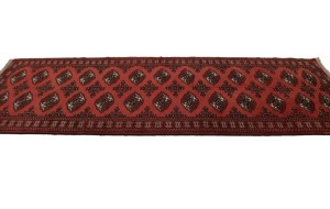 Vintage Red Tribal 3'5X9'7 Turkoman Persian Runner Rug