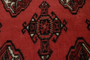 Vintage Red Tribal 3'5X9'7 Turkoman Persian Runner Rug