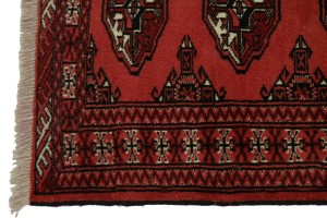 Vintage Red Tribal 3'5X9'7 Turkoman Persian Runner Rug