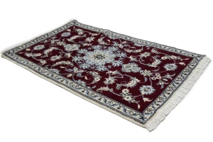 Wine Red Traditional 3X5 Nain Kashmar Persian Rug