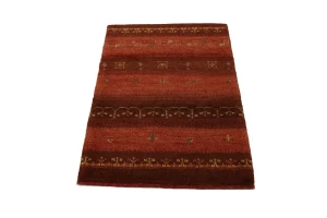 Red Tribal 3X4 Gabbeh Persian Rug